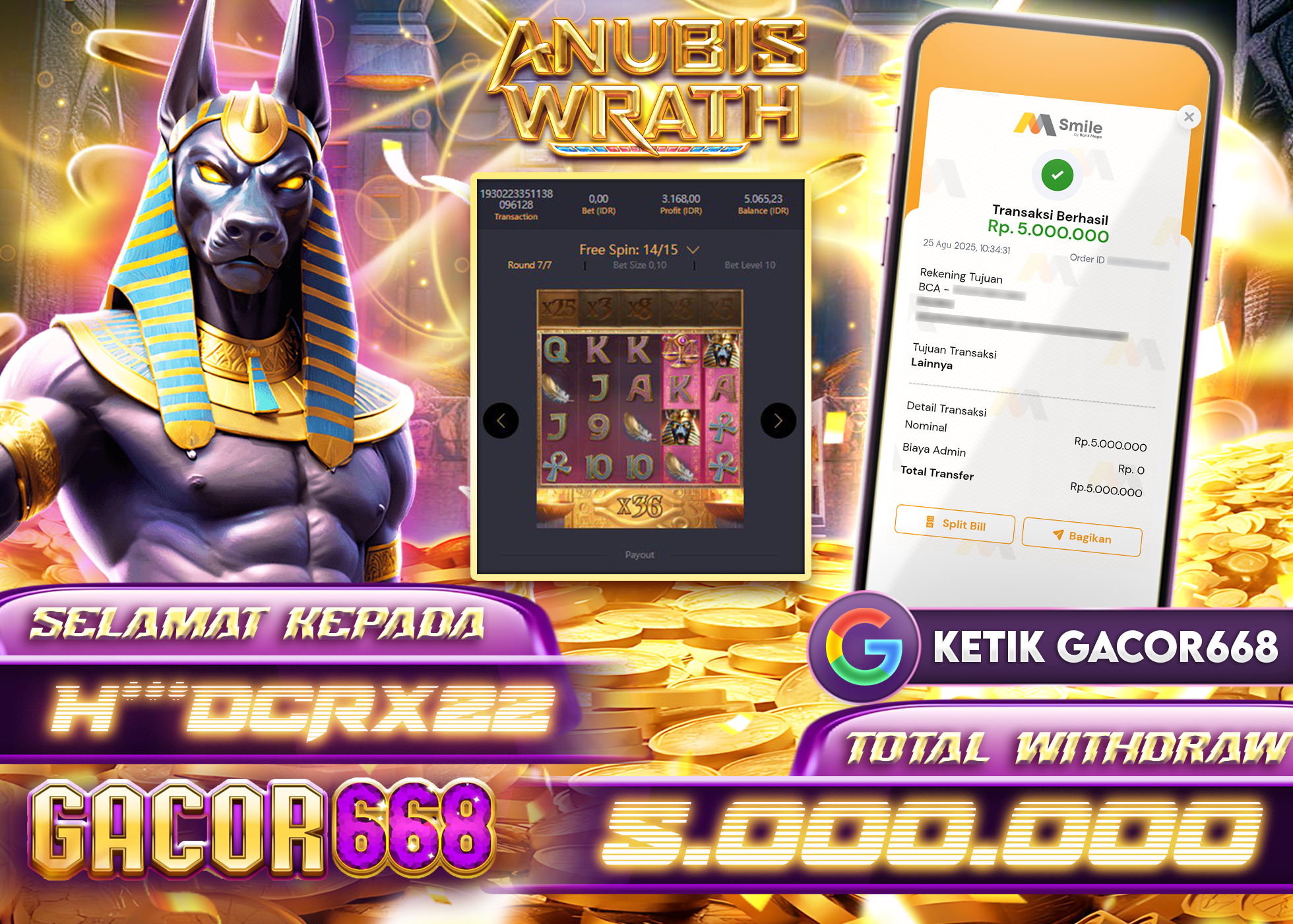 H***DCRX22 JACKPOT ANUBIS WRATH Rp 5.00.000 - LUNAS